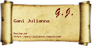 Gani Julianna névjegykártya